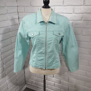 French Dressing Ladies Size Large Petite Full Zip Mint Made in Canada Jacket